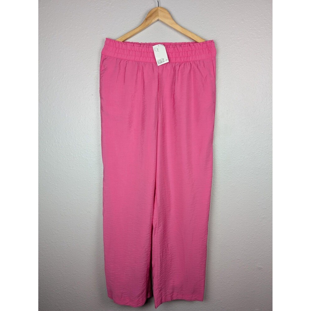 H&M Pants Womens Medium Wide Leg Pull On Elastic Waist‎ Viscose Comfort Pockets